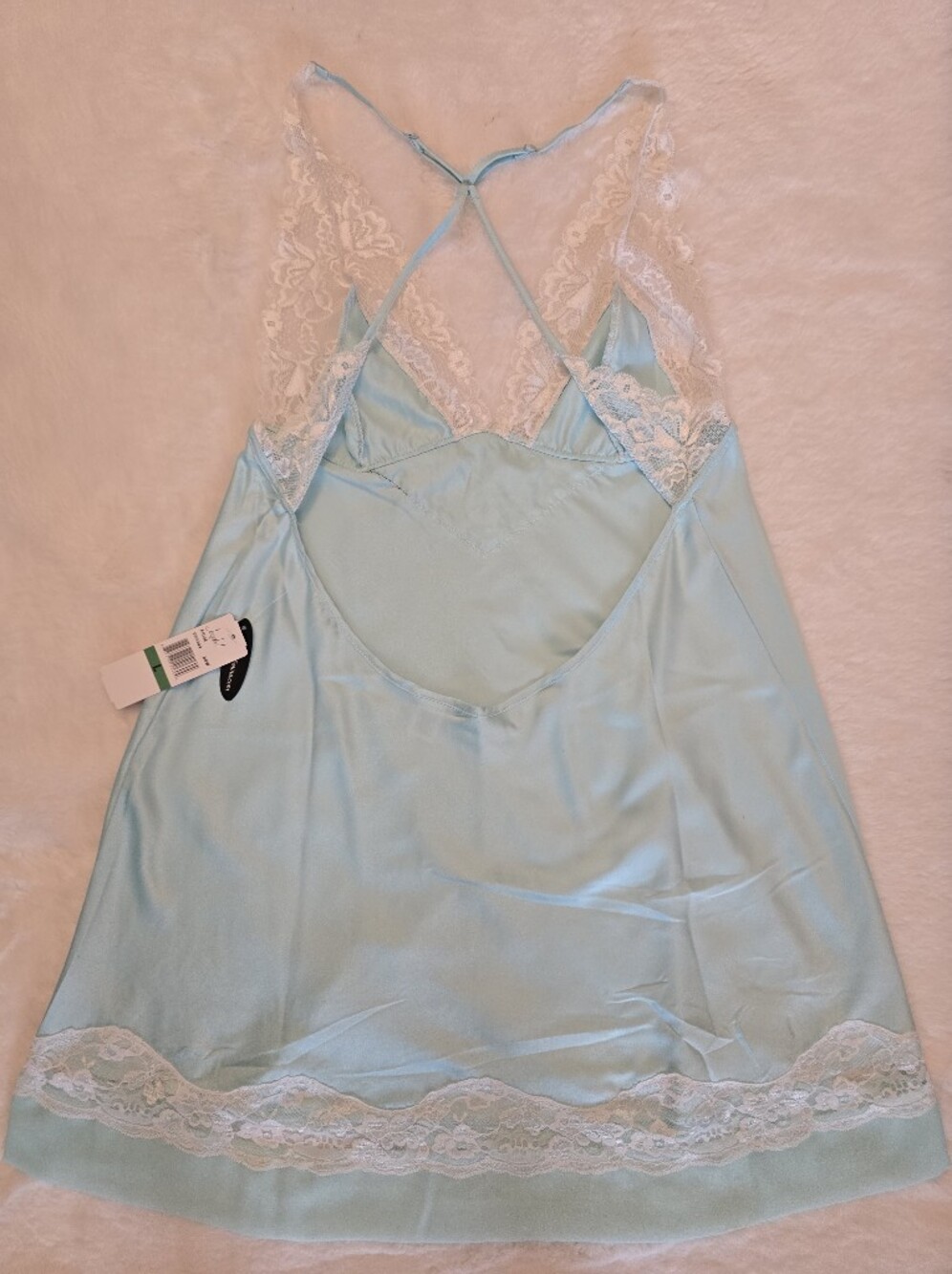 Jezebel Light Blue Lace-Trim Chemise With Adjustable Straps (NWT) - Picture 8 of 14